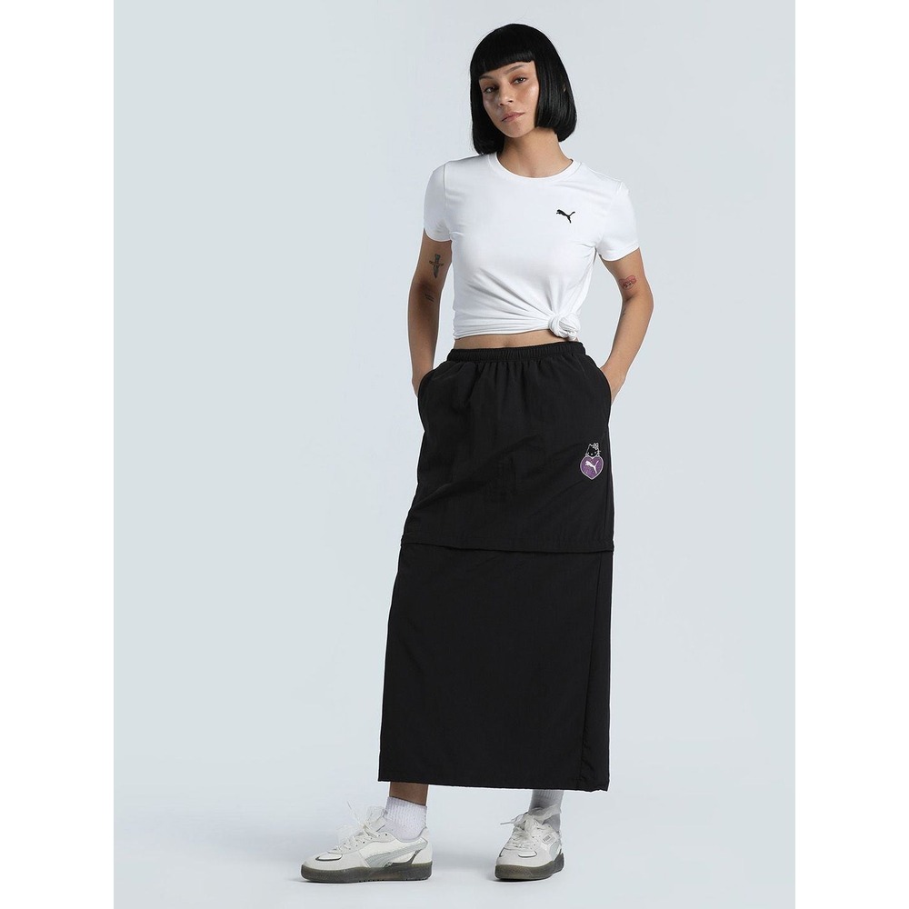 Puma x Hello Kitty Black Convertible Maxi Skirt Relaxed Fit Women Medium New